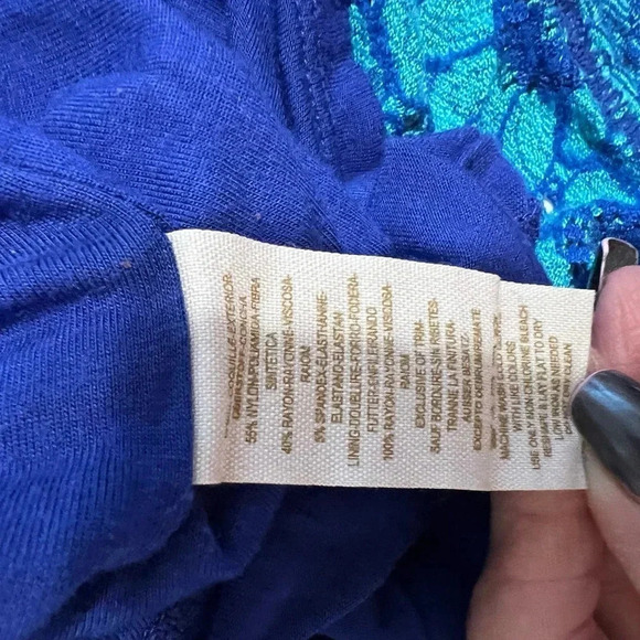 Free People Botanical Forest Long Sleeve Floral Bodycon Dress Blue Daisy XS - Picture 13 of 13